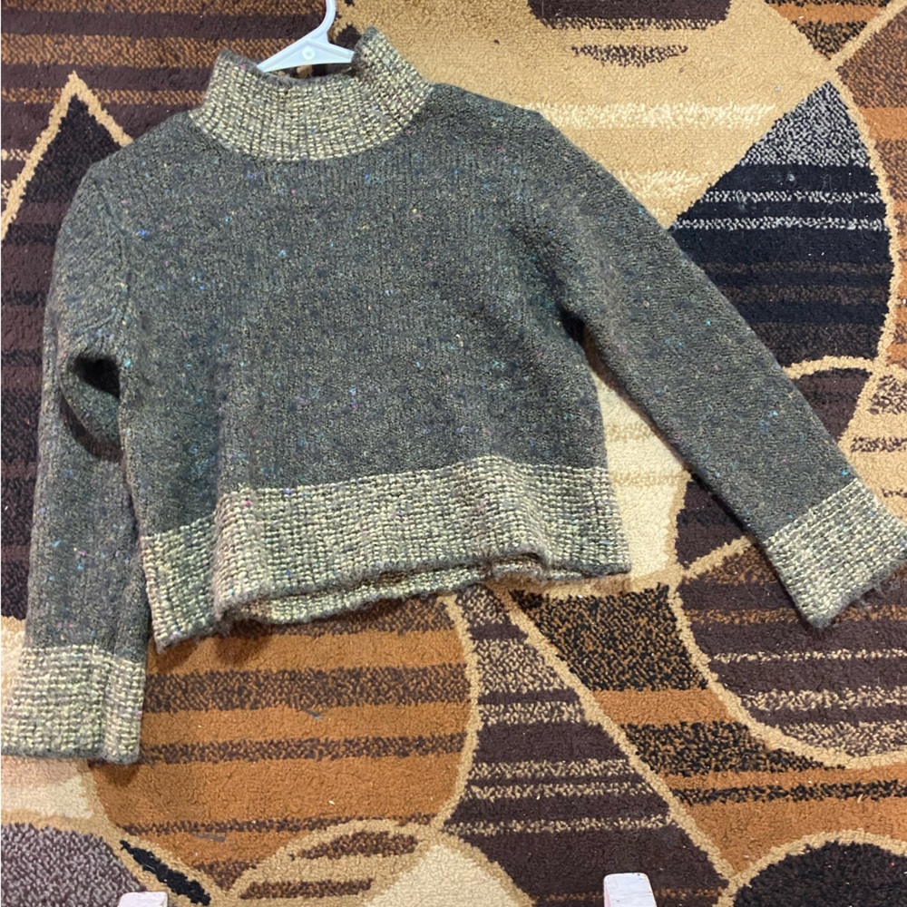 Madison studio TM green knit turtleneck sweater